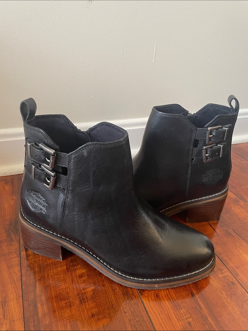 Harley-Davidson Jonetta Black Leather Chukka Boots